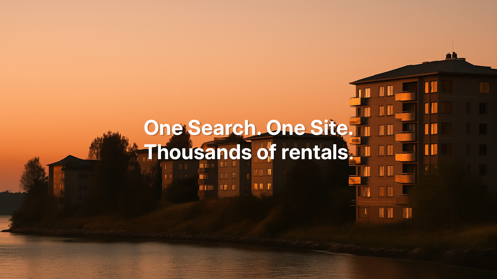 Apartments at sunset
