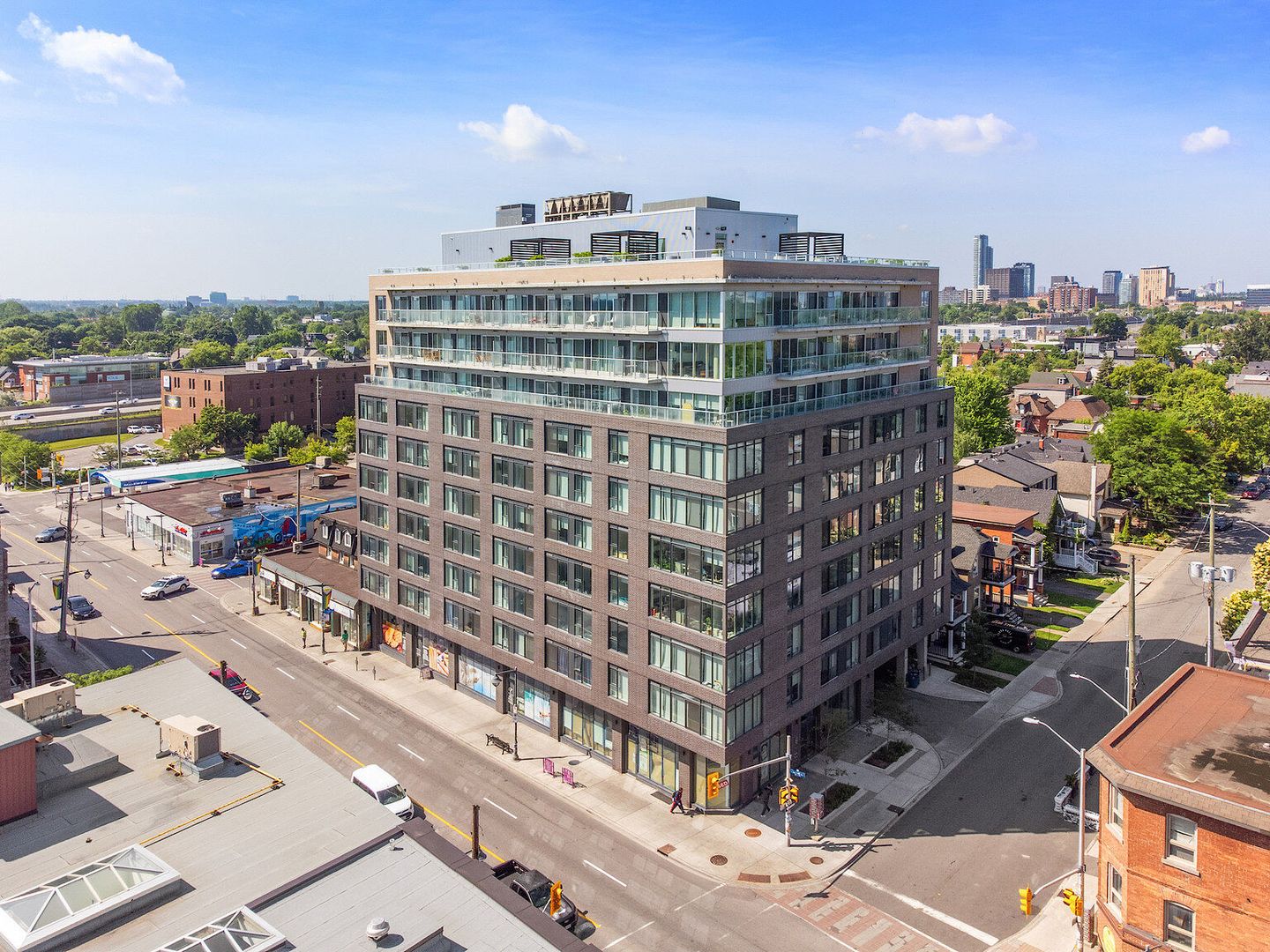 Centretown mid-rise modern apartment building.
